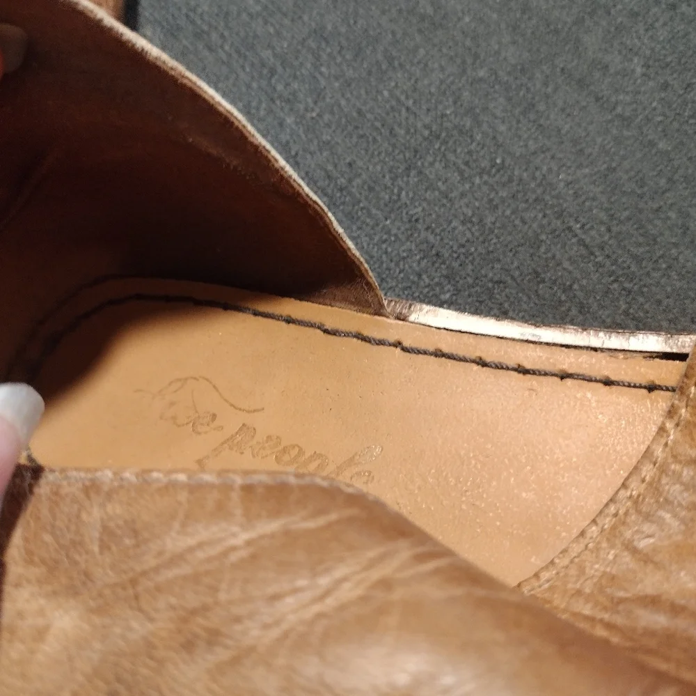 FREE PEOPLE D'orsay Distressed Leather Sandals Shoes - Picture 7 of 11